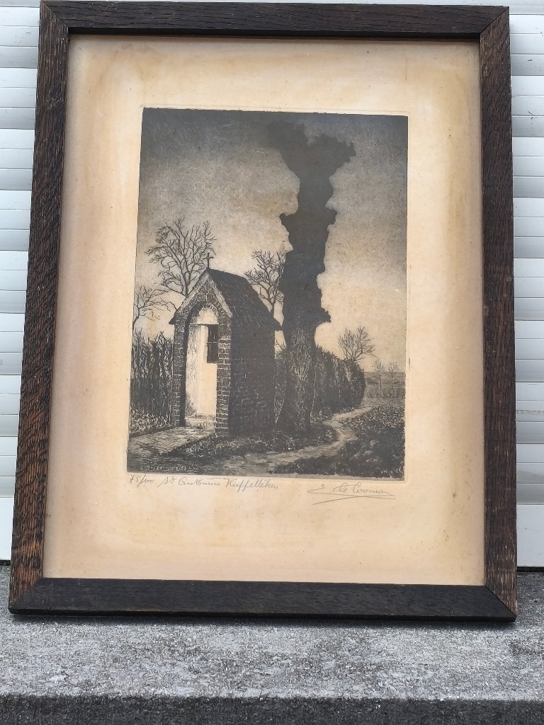 Gravure signe Emiel Decooman, Ophalen of Verzenden, Gravure