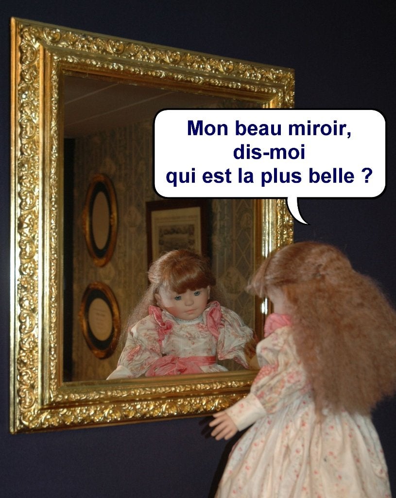 Miroir  avec encadrement doré à la feuille de laiton., Antiquités & Art, Antiquités | Miroirs, 50 à 100 cm, 100 à 150 cm, Rectangulaire