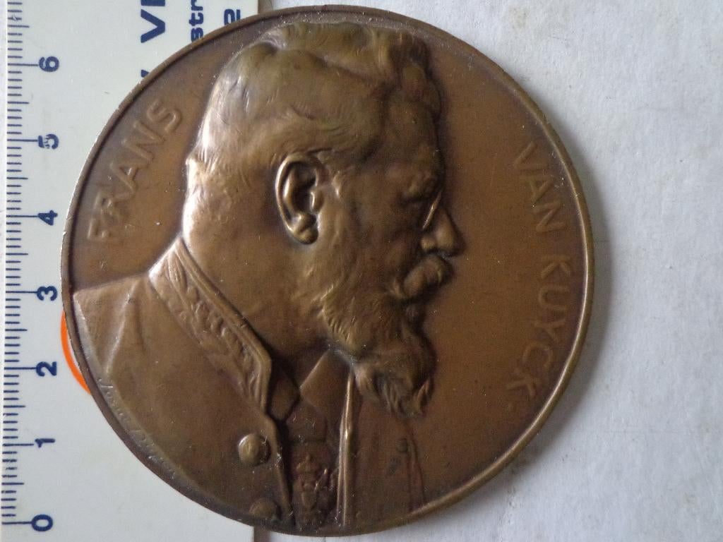 bronzen medaille Frans Van Kuyck door Josué Dupon, Antiek en Kunst, Ophalen of Verzenden