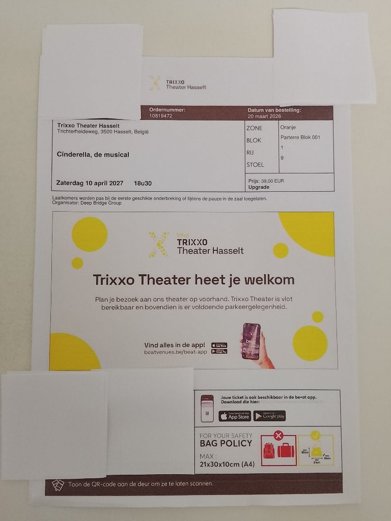 Ticket Cinderella de musical ,ook te koop op ticketswap, Tickets en Kaartjes, Theater | Musical, Eén persoon, April