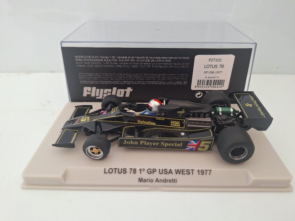 Fly Lotus 78 1st G.P. U.S.A West 1977 Mario Andretti F27101, Overige merken, Racebaan, Nieuw, Ophalen of Verzenden