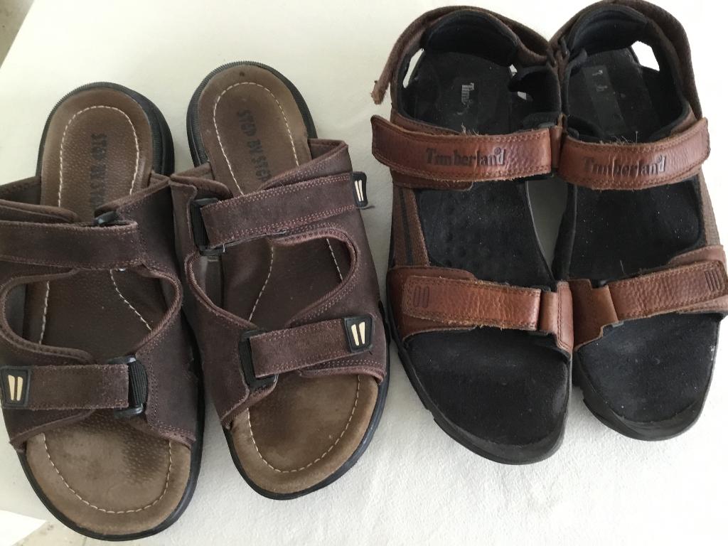 2 paar Heren sandalen maat 44, Bruin, Zo goed als nieuw, Ophalen, Sandalen