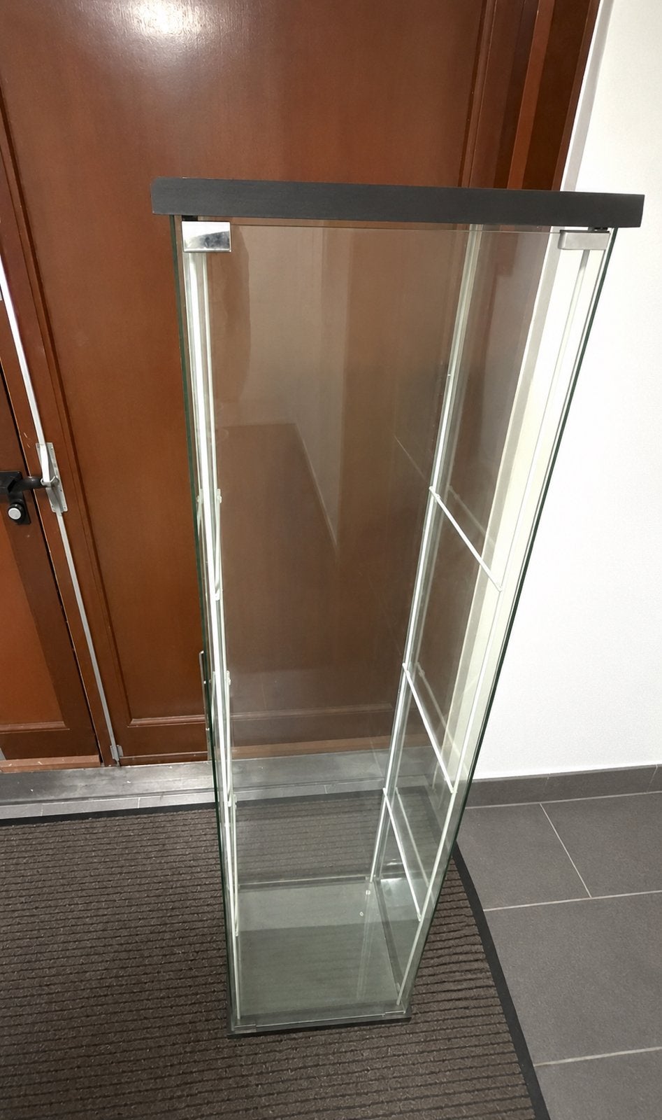 Glazen vitrine kast, Huis en Inrichting, Ophalen, Gebruikt, Glas, Met deur(en)