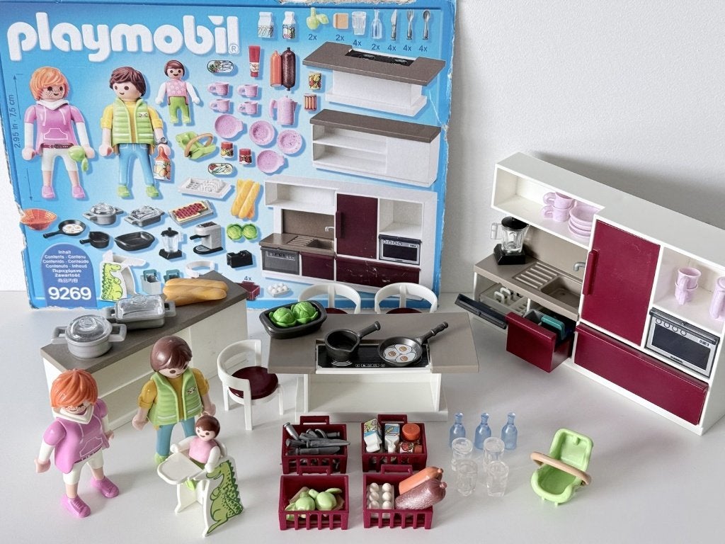 Playmobil 9269 City Life cuisine aménagée + 3 figurines, Enlèvement ou Envoi, Kit complet, Utilisé, Autres types