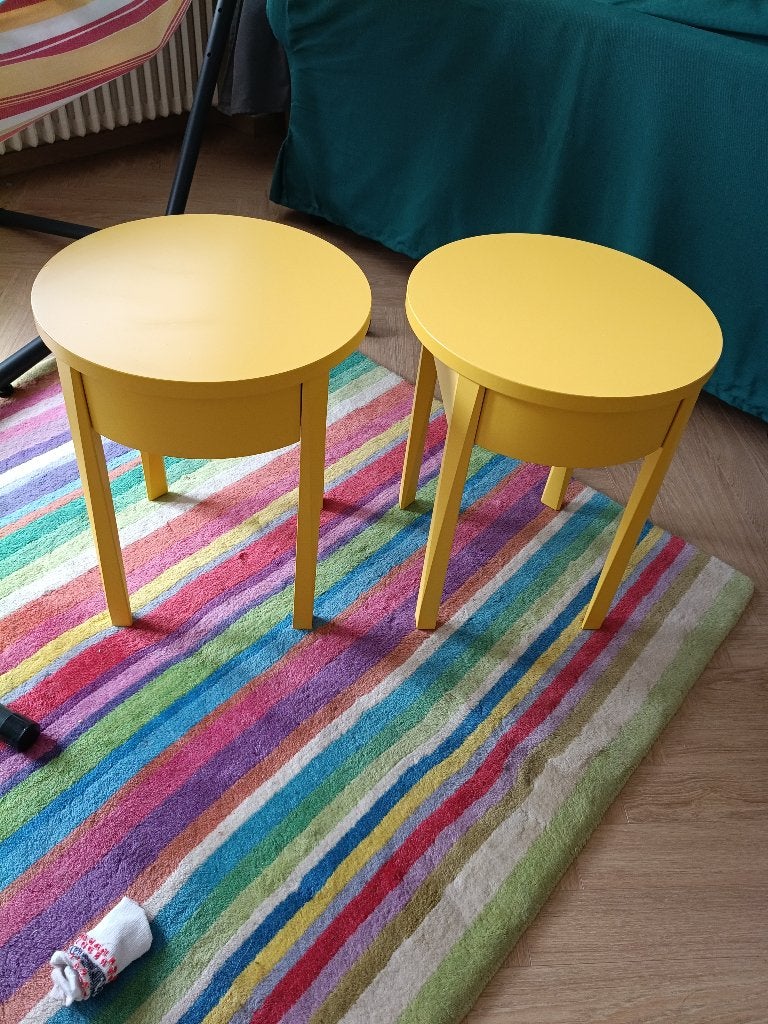 IKEA Stockholm gele nachtkastjes, Ophalen, Gebruikt, Minder dan 45 cm, Minder dan 55 cm
