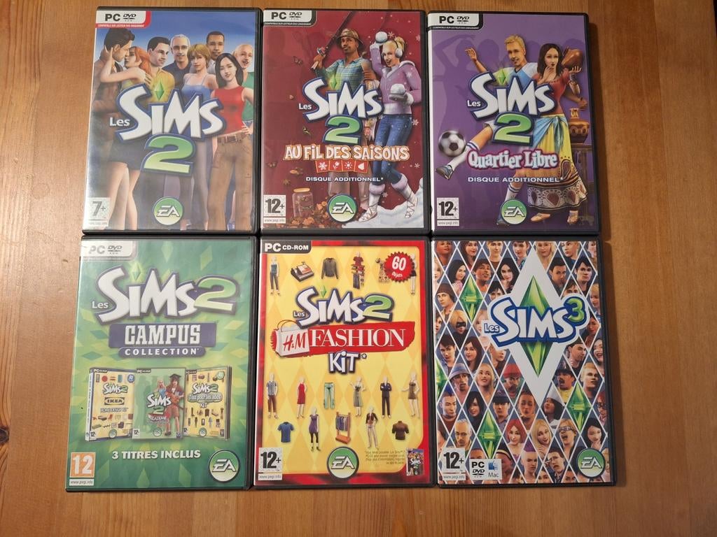 Lot Les Sims 2 + extensions + Les Sims 3 (PC), 1 joueur, À partir de 7 ans, Enlèvement, Utilisé