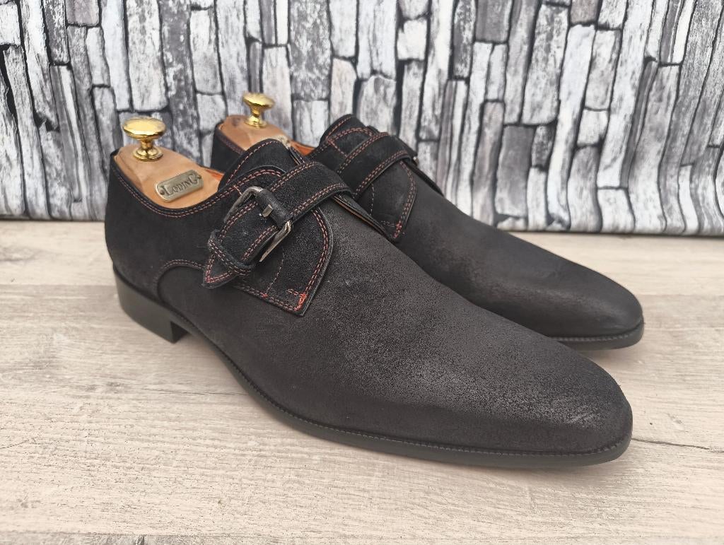 Melik blauwe single monk herenschoenen - Maat 43, Kleding | Heren, Schoenen, Verzenden, Blauw, Gespschoenen, Melik