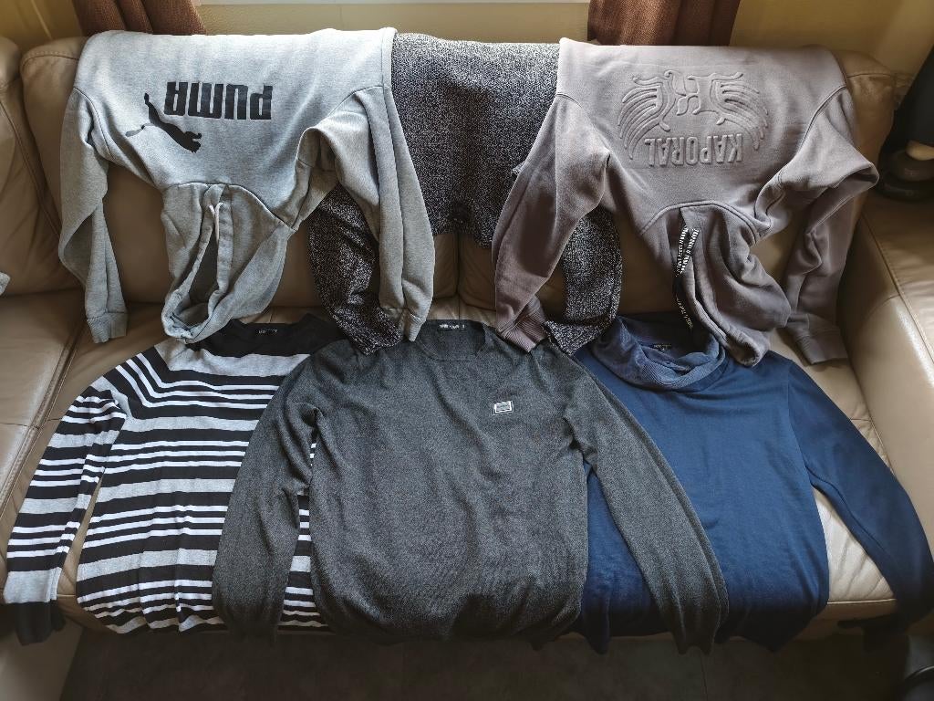 Lot 6 polos/pulls Antony Morato/Kaporal/Puma/... Taille S/M, Enlèvement ou Envoi