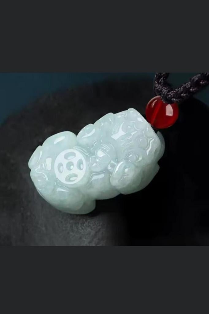 Pixiu hanger van natuurlijke jade, Ophalen, Nieuw, Steen of Mineraal, Met edelsteen