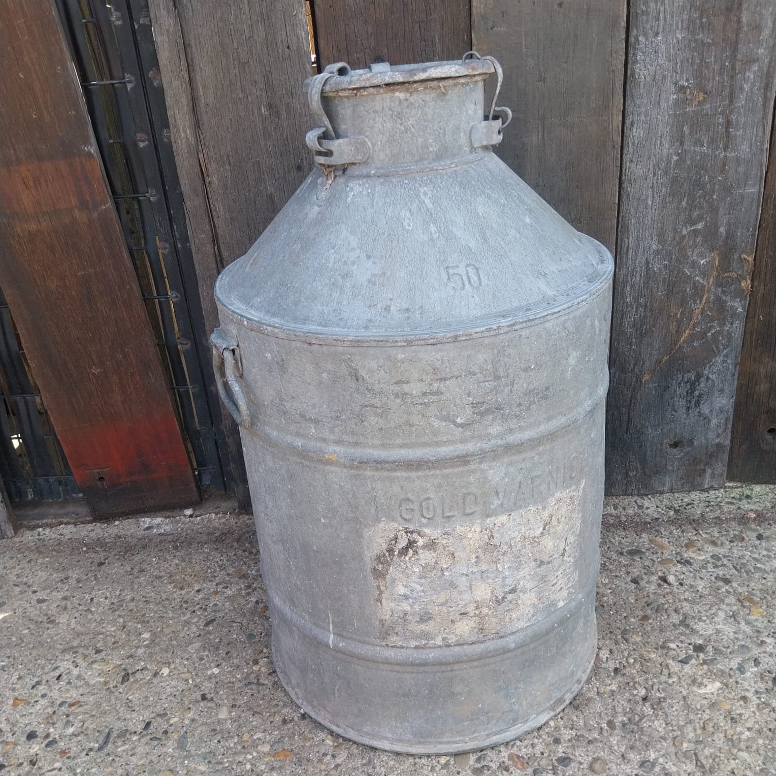 Vintage aluminium melkbus 50 liter met deksel, Ophalen, Gebruikt, ,, ,