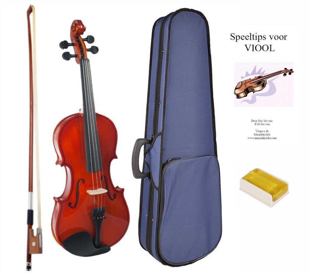Viool 4/4 Gratis tip/oefenboek en 28 online vioollessen, Musique & Instruments, Neuf, Violon, Avec valise, Enlèvement ou Envoi