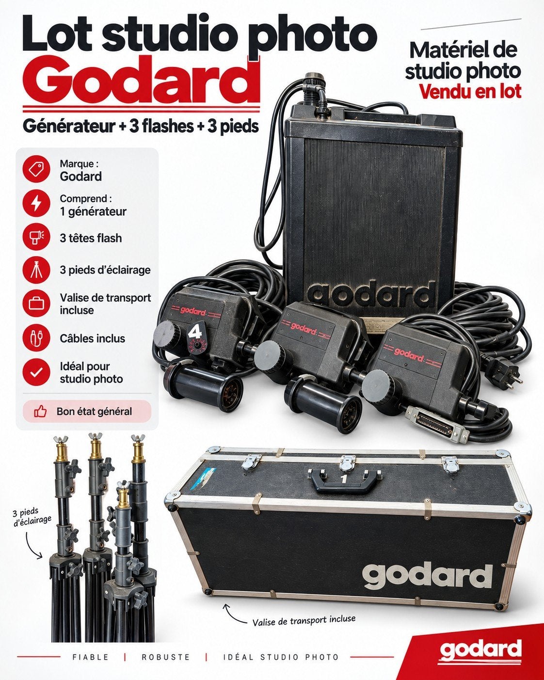 Générateur Godard, TV, Hi-fi & Vidéo, Photo | Flash, Enlèvement ou Envoi, Utilisé, Autres marques