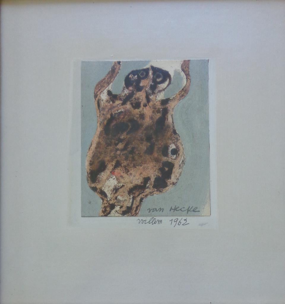 WILLEM VAN HECKE / FIGUUR / OLIEVERF PANEEL / 40x38cm KADER, Antiek en Kunst, Ophalen of Verzenden