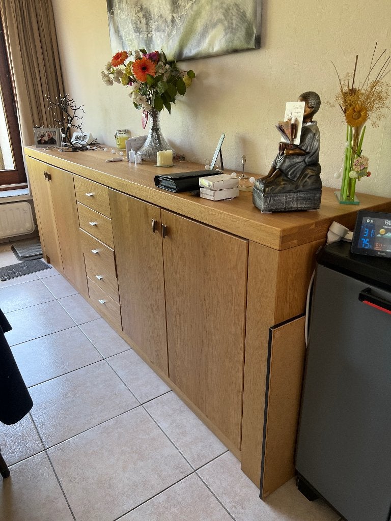 Kwalitatieve eiken meubelset "Volendam" Complete woonkamer!, Ophalen, Zo goed als nieuw, Tijdloos