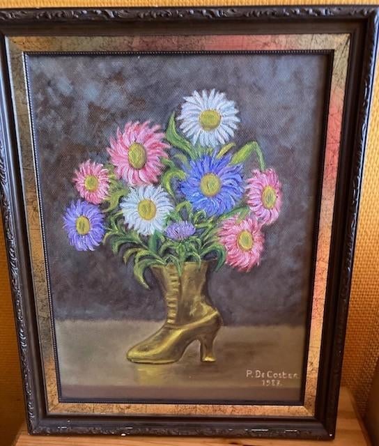 Tableau  vase avec fleurs, Antiquités & Art, Enlèvement