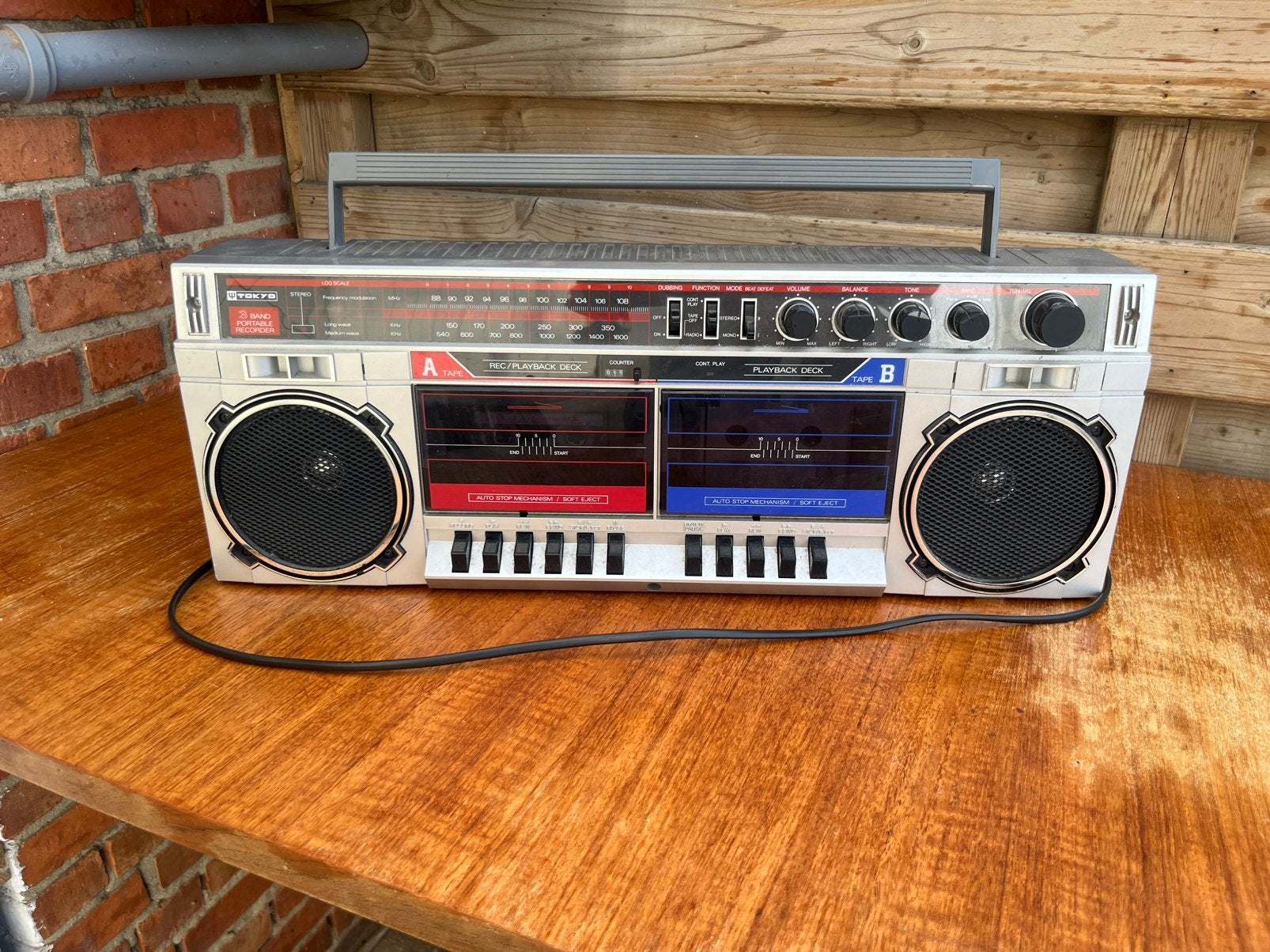 Ghetto blaster boombox tokyo RC 7070L jaren 80, Audio, Tv en Foto, Stereoketens, Ophalen of Verzenden, Niet werkend, Tuner of Radio