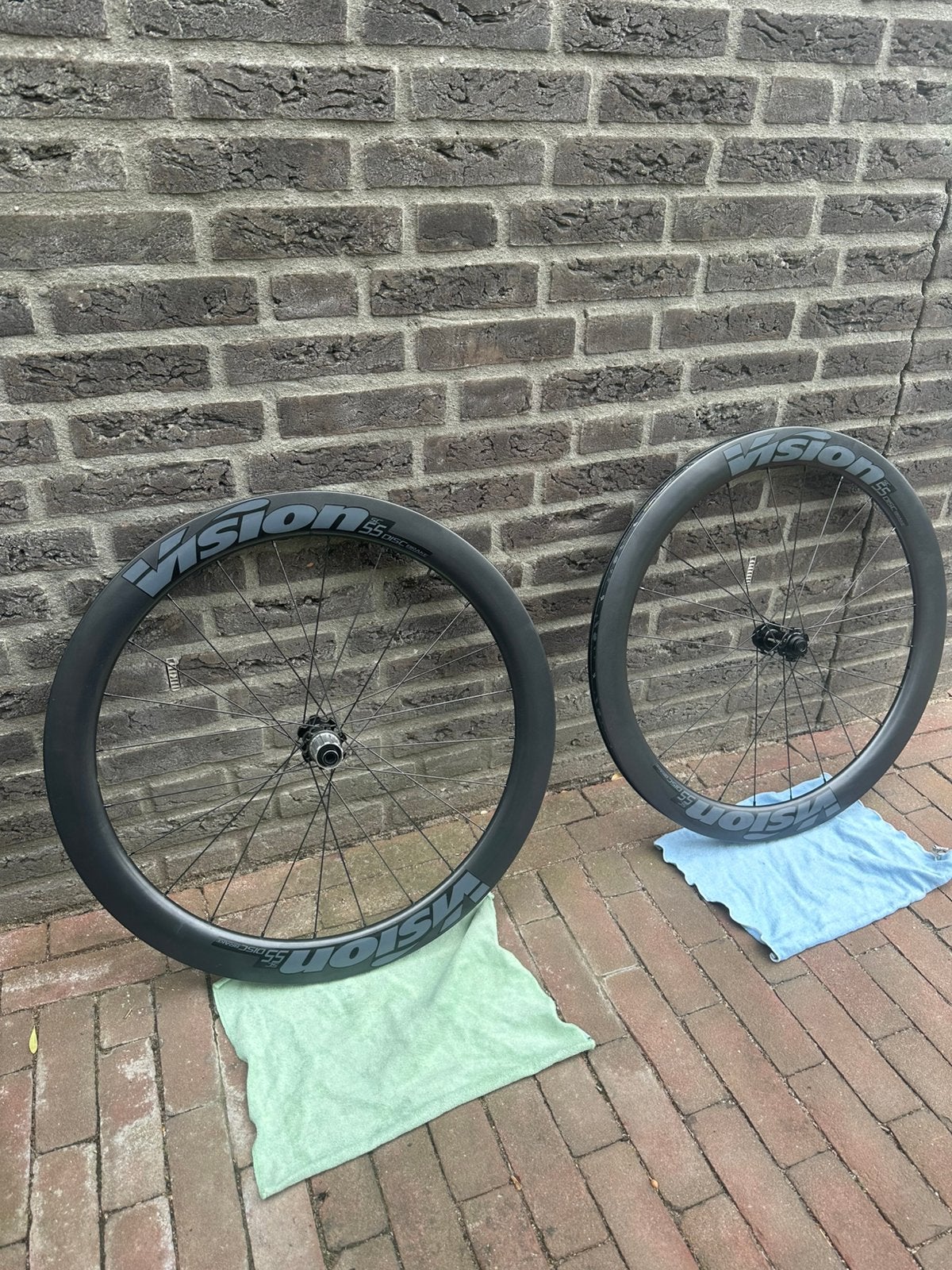 Vision SC 55 Disc carbon wielset 55mm tubeless ready schade, Zo goed als nieuw, Racefiets, Carbon, Ophalen