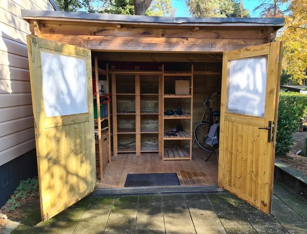 Tuinhuis in Scandinavisch grenen hout., Jardin & Terrasse, 200 à 400 cm, 250 à 300 cm, 2 fenêtres, Enlèvement