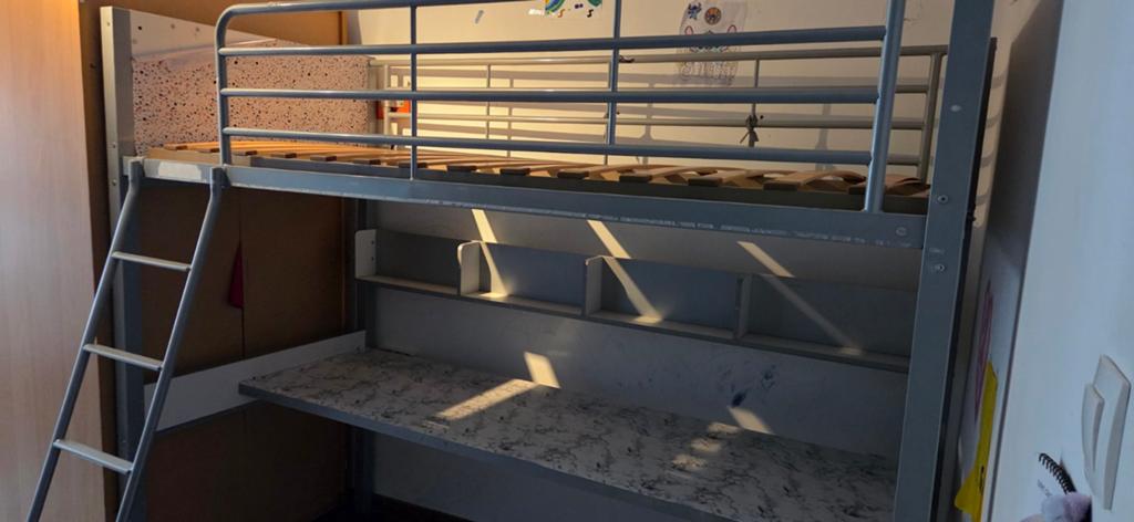 Hoogslaper met buro onder, Ophalen, Gebruikt, Eenpersoons, 200 cm
