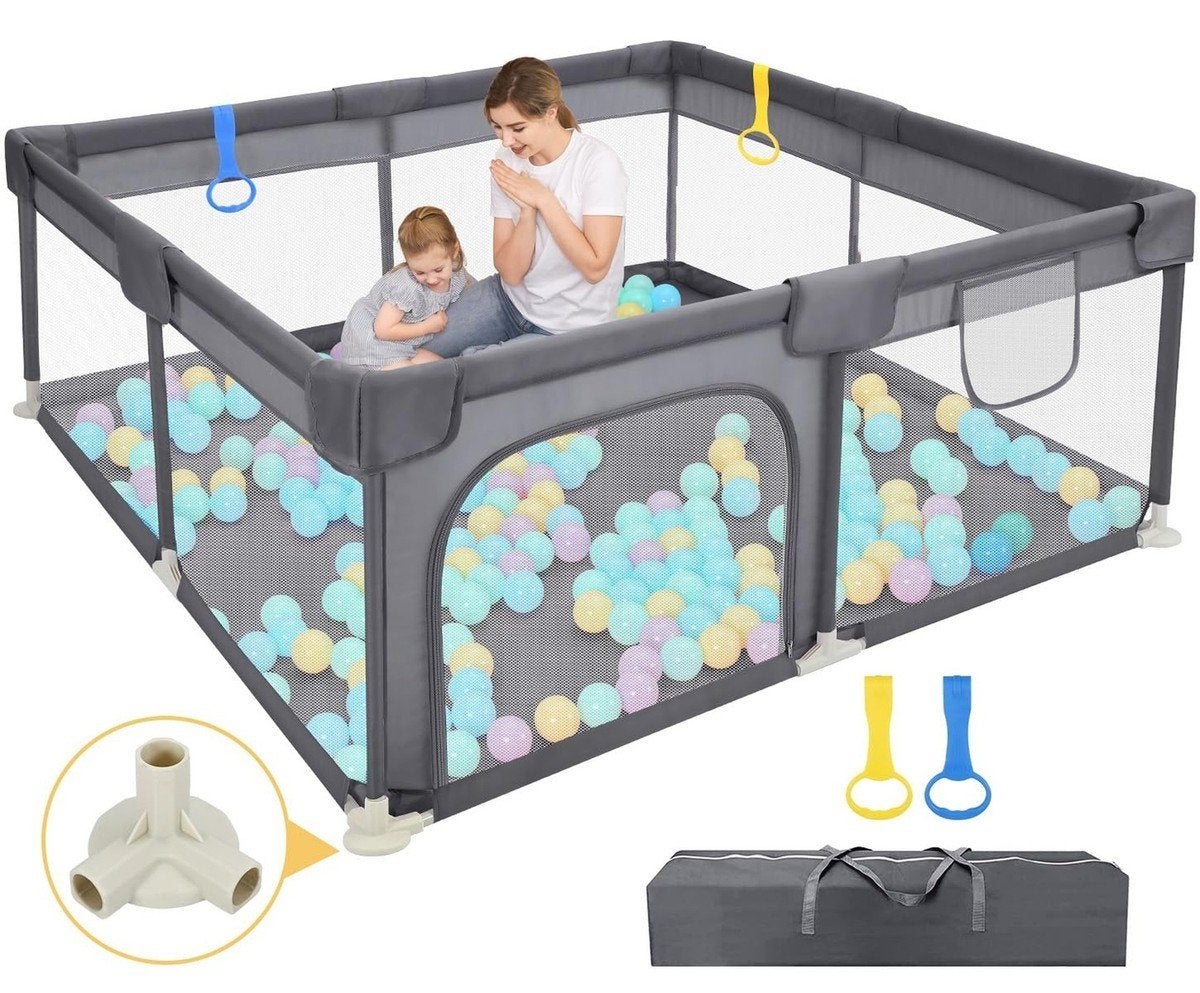 Parc pour bébé carré Dripex P1001 (127x127 cm) Gris foncé -, Enlèvement ou Envoi, Neuf, Carré
