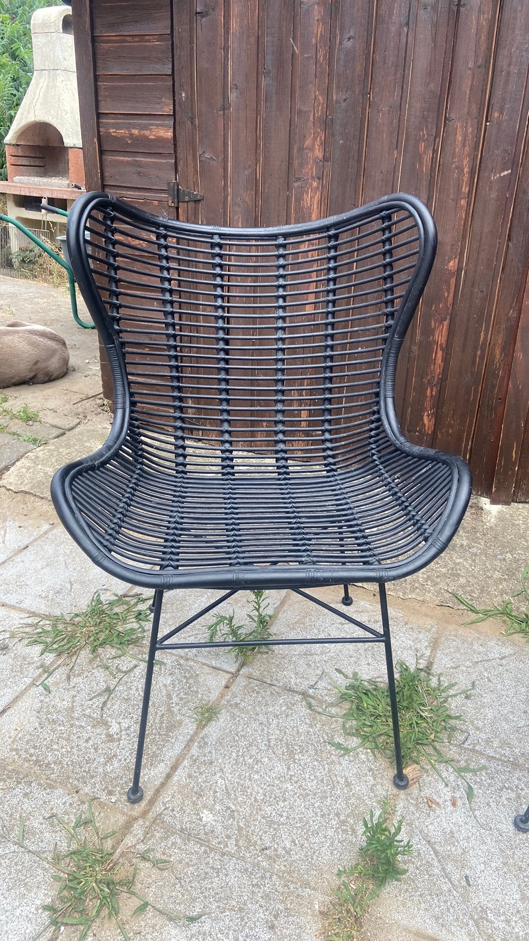 2 zwarte rotan stoelen, Ophalen, Zo goed als nieuw