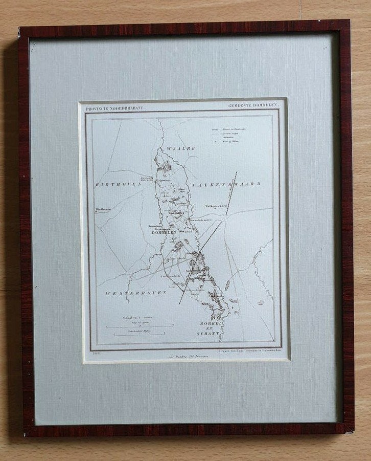 Lithographie du cartographe J. Kuyper sur une ancienne carte, Enlèvement ou Envoi, Pays-Bas, Carte géographique