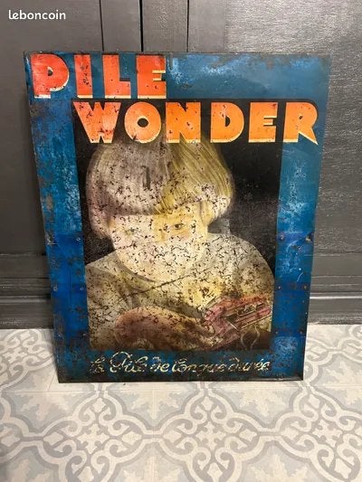 Tole peinte Pile Wonder ancienne, Enlèvement, Comme neuf
