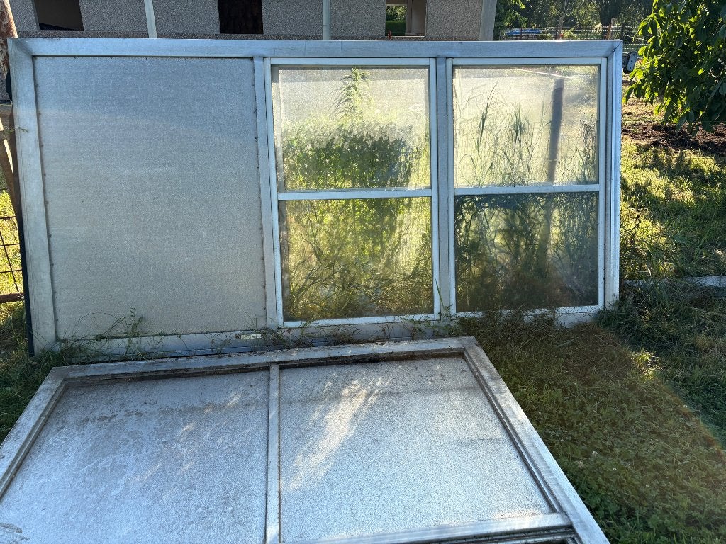 Aluminium schuifdeuren van een serre, Tuin en Terras, Ophalen, Glas, Gebruikt, Aluminium