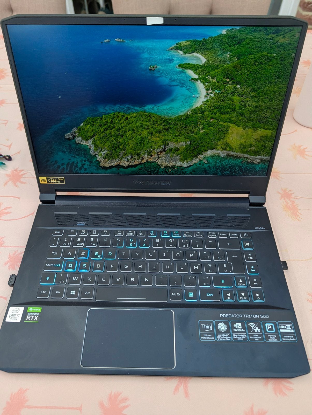 Pc portable Gamer Acer predator triton 500 i7 -RTX2070-Ssd, Informatique & Logiciels, Core i7, Comme neuf, Enlèvement, Gaming