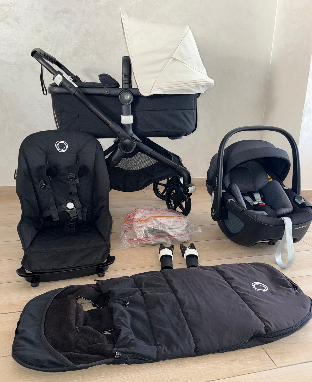 Bugaboo fox 3 Black Fresh 3-in-1 White complète, Enlèvement ou Envoi, Babygeluk, Comme neuf, W
