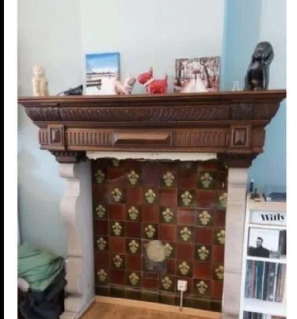 Antieke schouwmantel, Huis en Inrichting, Haarden, Ophalen, Gebruikt, Vrijstaande haard, Overige soorten