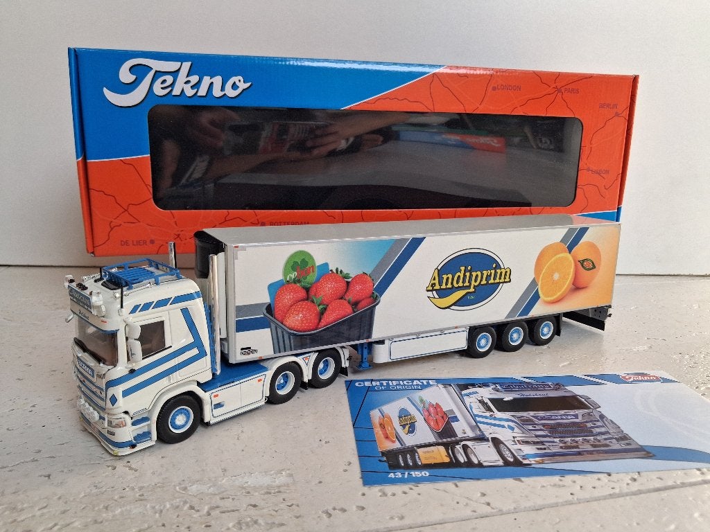 Tekno Cibatrans Andiprim Scania, Hobby en Vrije tijd, Modelauto's | 1:50, Ophalen of Verzenden, Nieuw, Bus of Vrachtwagen, Tekno