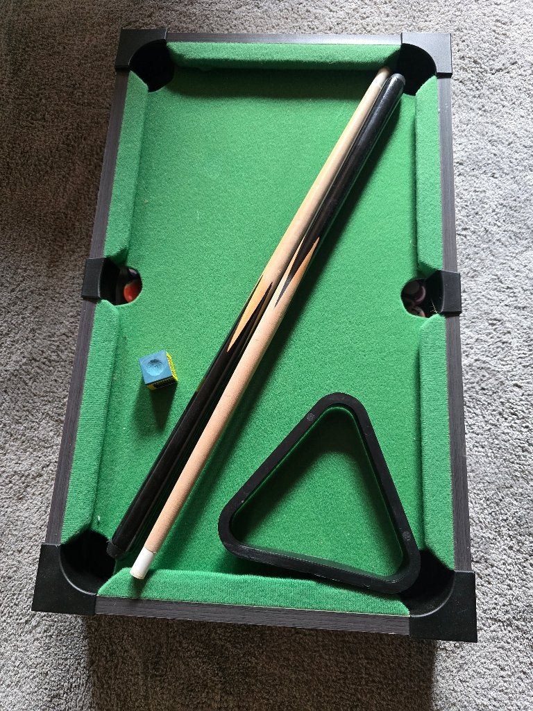 Mini table de billard 51x31cm avec queue, boules et rack, Enlèvement, Utilisé, Table de billard