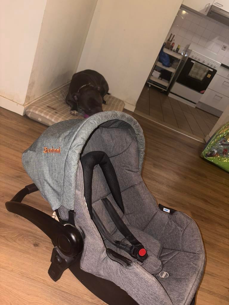 Een grijze Baninni koets voor baby’s/kinderen tot 3 jaar, Kinderen en Baby's, Gebruikt, Combiwagen, Met autostoeltje, Ophalen