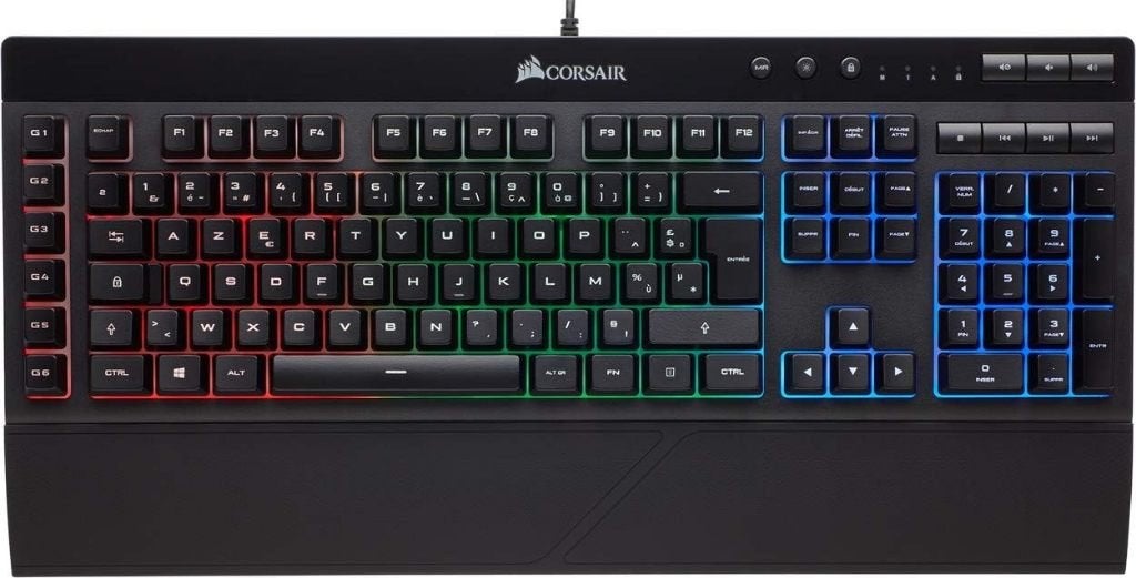 Corsair K55 RGB-gamingtoetsenbord — AZERTY Nederlands, Computers en Software, Ophalen, Multimediatoetsen, Azerty, Zo goed als nieuw