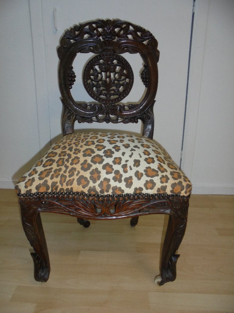 Antieke stoel op wieltjes, Huis en Inrichting, Ophalen, Gebruikt, Hout
