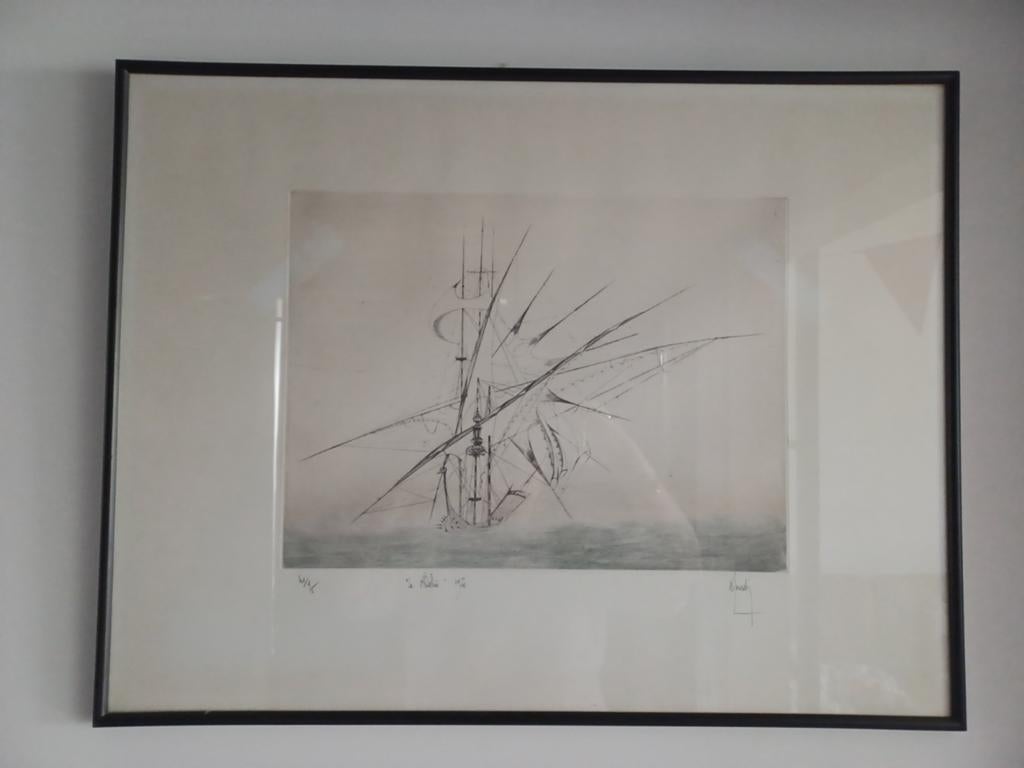 Lithographie de Bernard Louédin, 30 cm, 1950 - 1999, Numéroté, Enlèvement