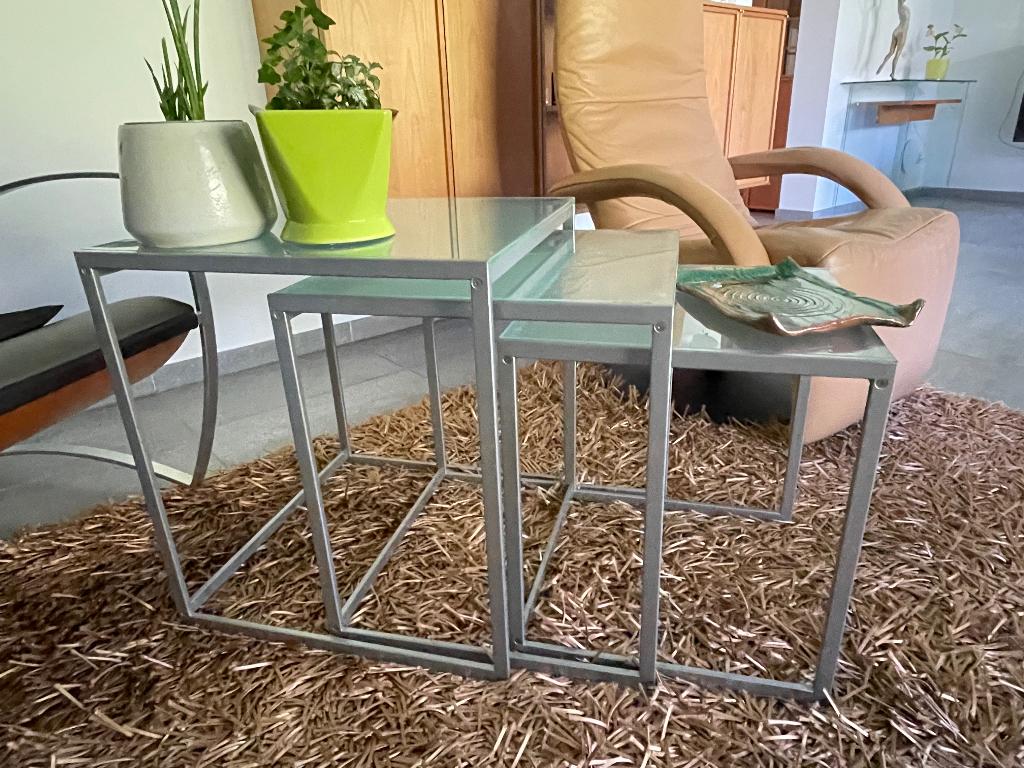 Mobilier salon, Maison & Meubles, Tables | Tables de salon, Moins de 50 cm, Enlèvement, Design, Verre
