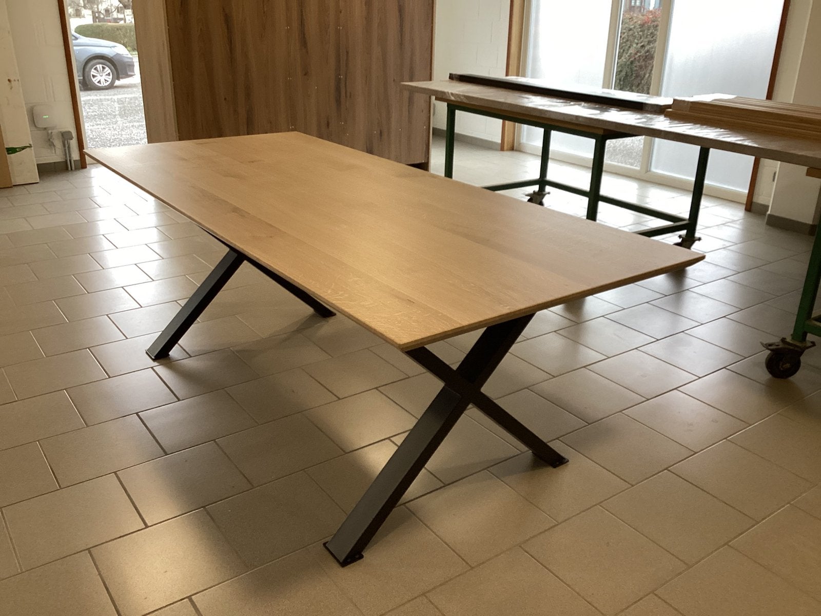 Magnifique table en chêne massif traité. 210/90, Enlèvement ou Envoi, Comme neuf, Chêne