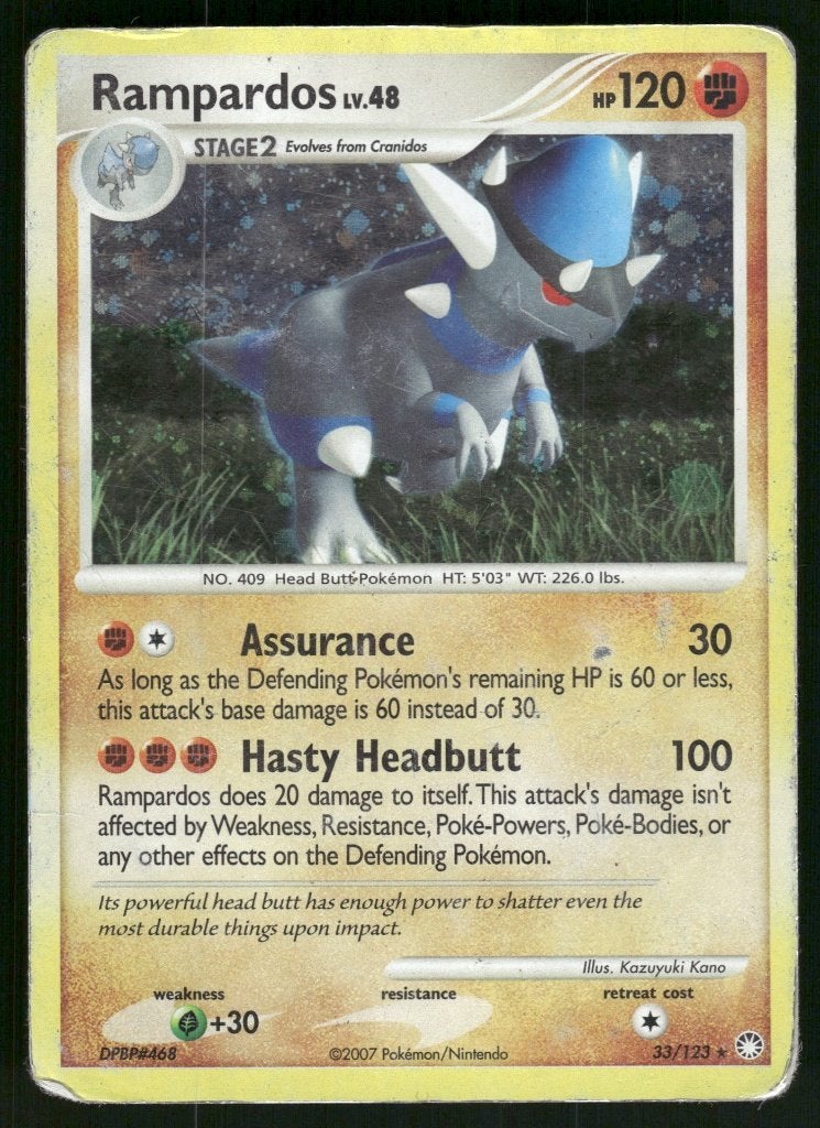 Rampardos 33/123 - Mysterious Treasures (EX), Envoi, Utilisé