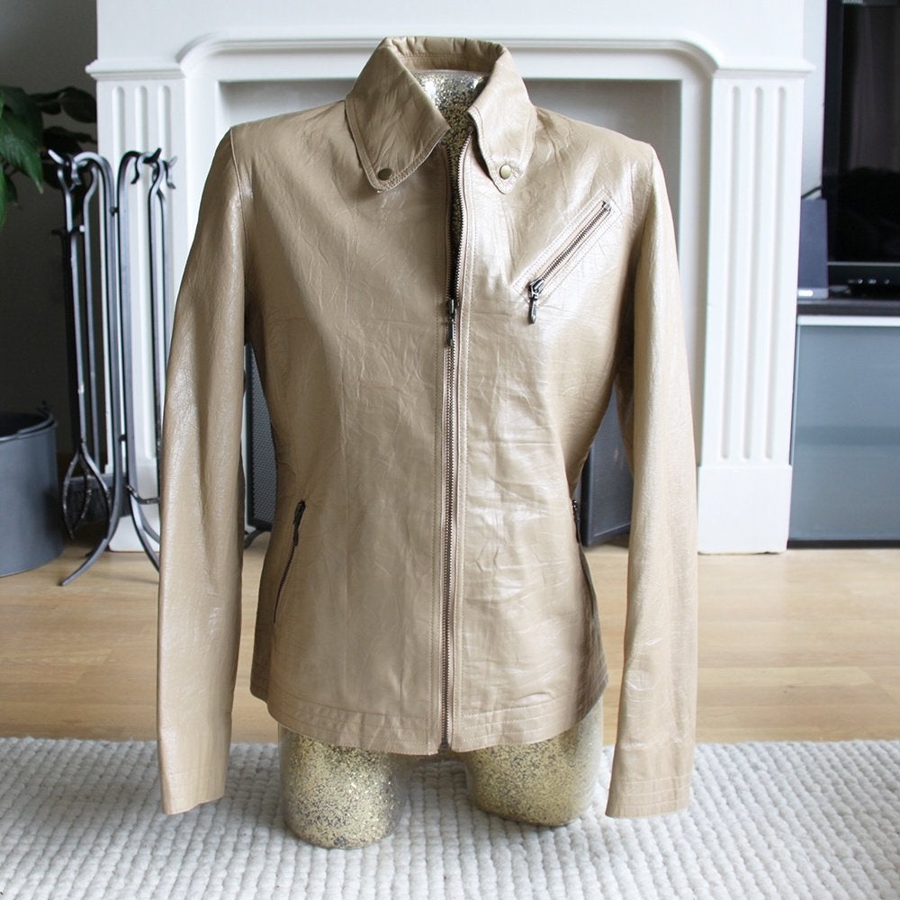 Leren Woolea Jas (Maat 36) € 85,-, Overige kleuren, Zo goed als nieuw, Maat 36 (S), Verzenden