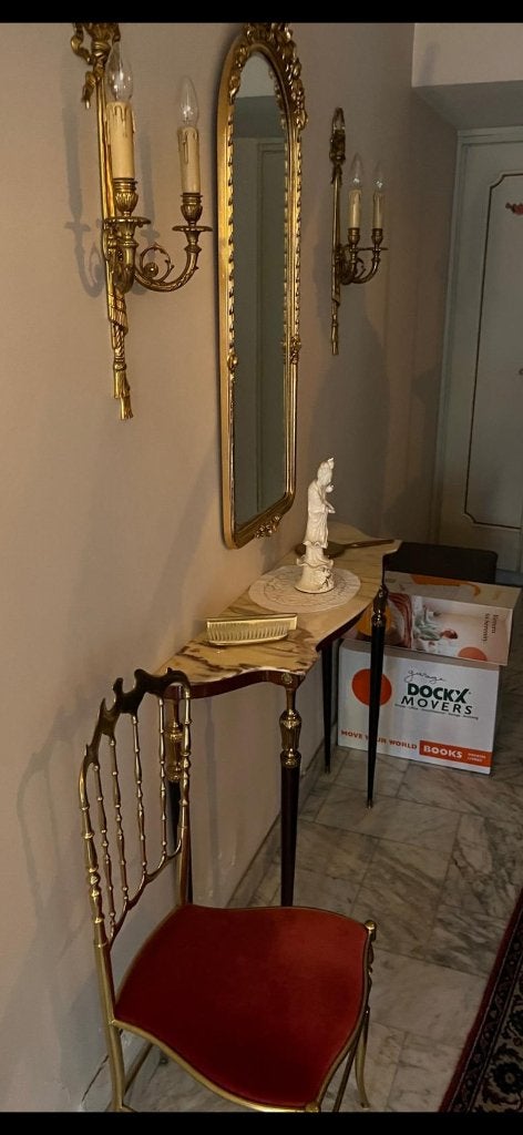 wandtafel ,wandverlichting ,stoel en spiegel, Overige materialen, Gebruikt, 50 tot 100 cm, Minder dan 25 cm