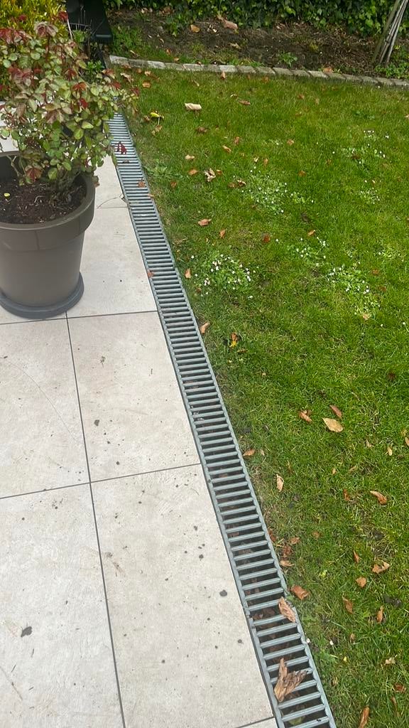 Afwateringsgoot  metalen rooster ideaal voor terras of tuin, Ophalen