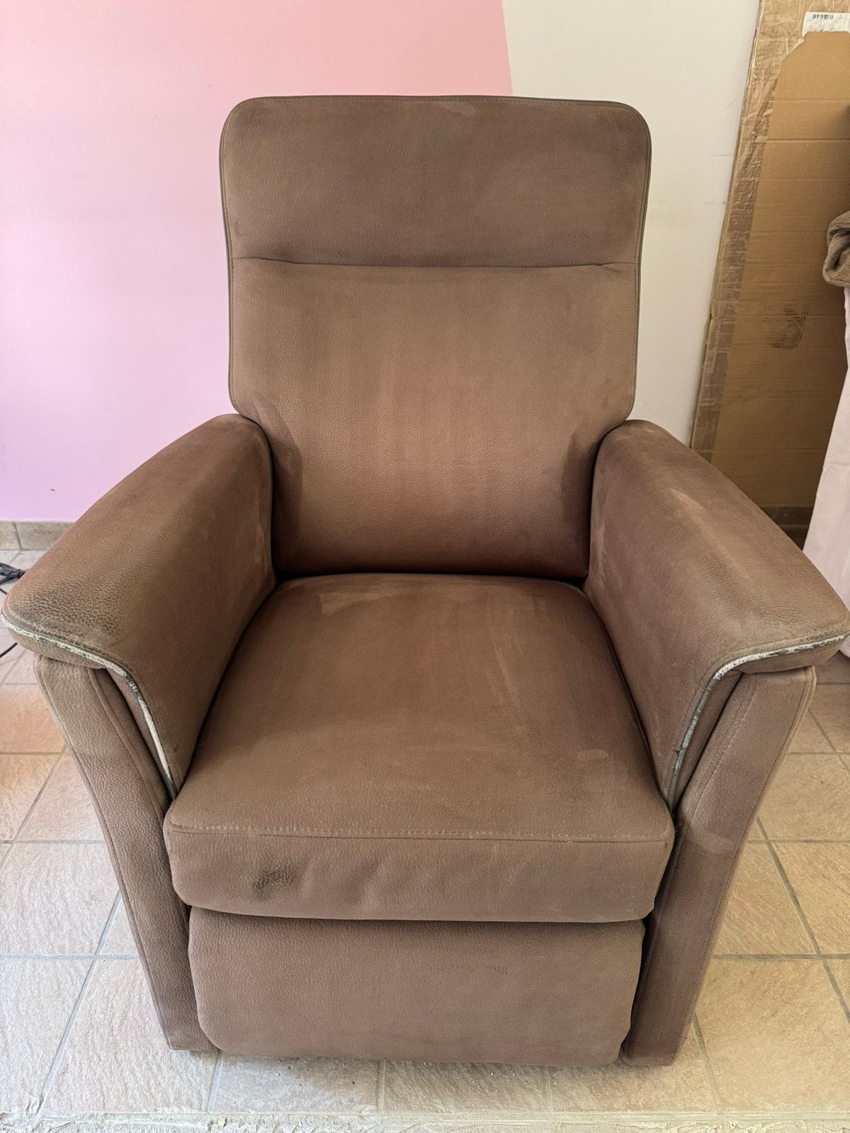 1 zit elektrische relax beige/bruin, Ophalen, Zo goed als nieuw, 75 tot 100 cm, 75 tot 100 cm