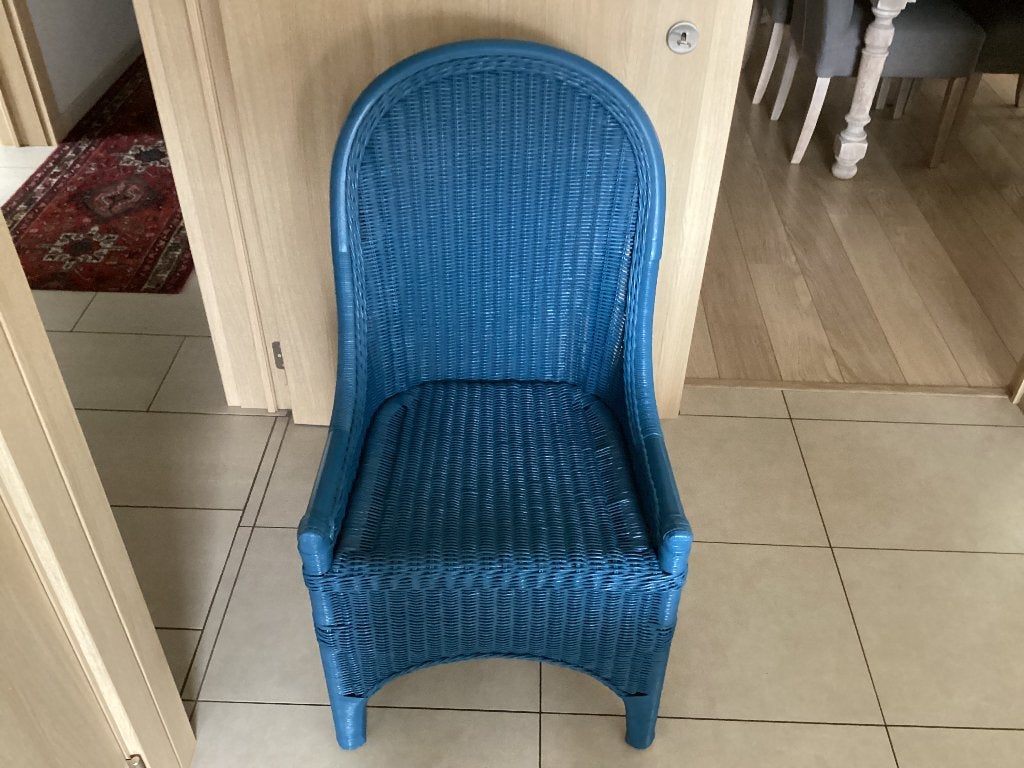 Rieten zetel, Huis en Inrichting, Zetels | Zetels, Ophalen, Gebruikt, Minder dan 75 cm, Riet of Rotan