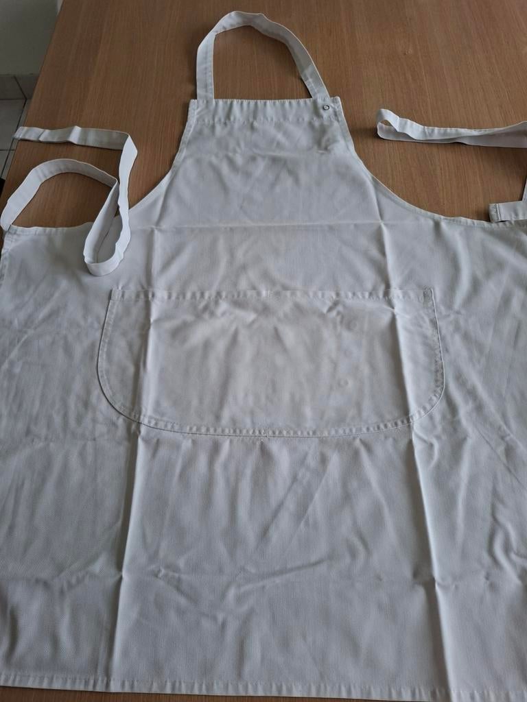 Schort Wit 3 stuks, Ophalen of Verzenden, Gebruikt, Wit, Schort