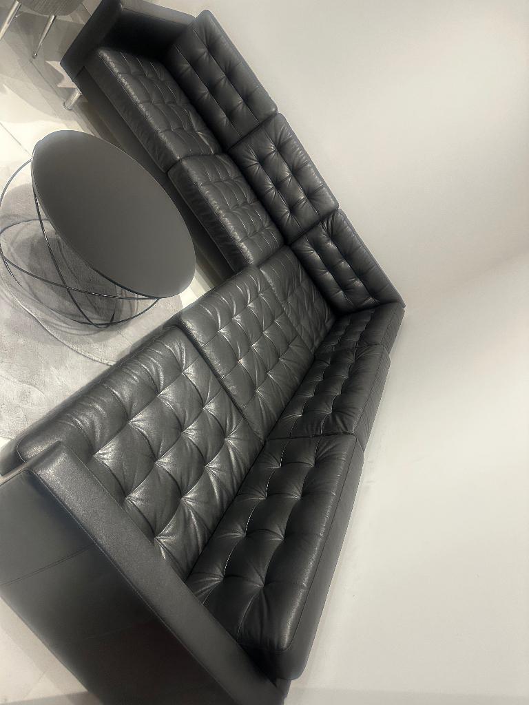 Fauteuils vrais cuire noire presque neuf, Maison & Meubles, Fauteuils, Enlèvement ou Envoi, Comme neuf, Cuir, Vrais cuire noire
