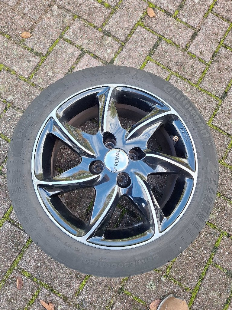 Ronal Black Polished 16 inch - 4x100 - ET 38 - 70J, Pneus et Jantes, 16 pouces, Pneus été, Enlèvement