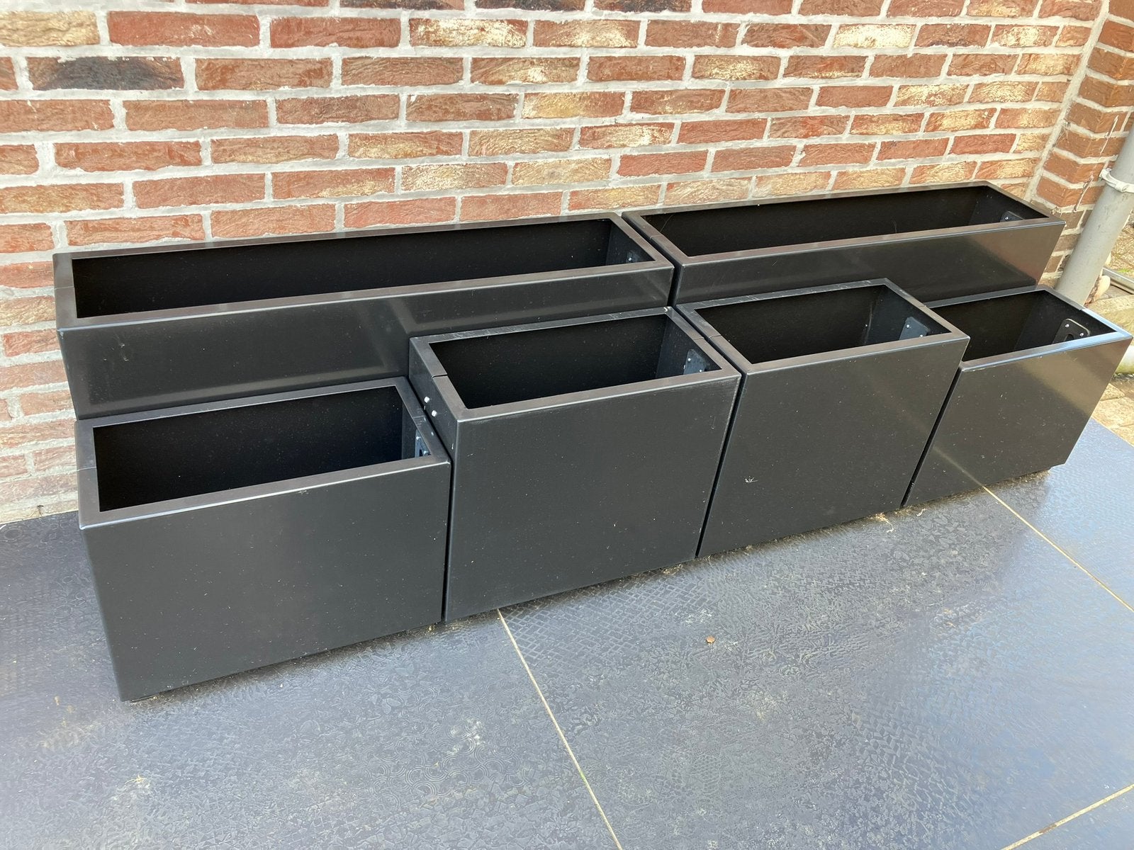 Serie stalen bloembakken, Tuin en Terras, Ophalen, Nieuw, Metaal