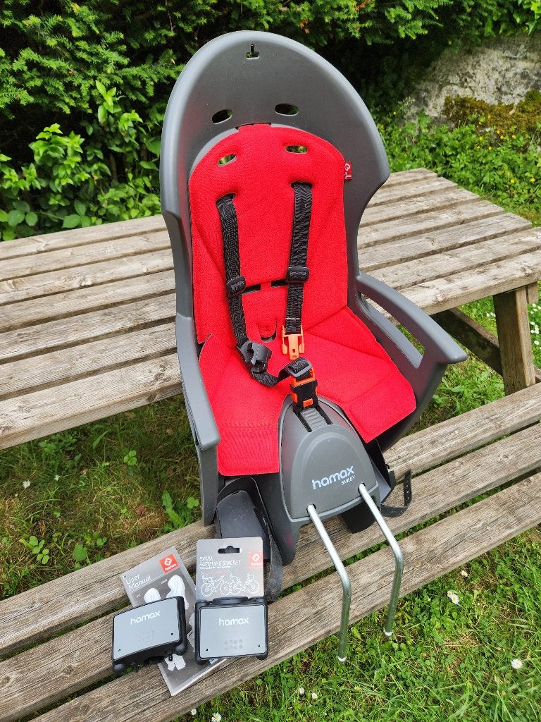 Siège vélo porte-bébé Hamax Smiley, avec 2 attaches, Enlèvement, Utilisé, Siège arrière, 0 à 10 kg